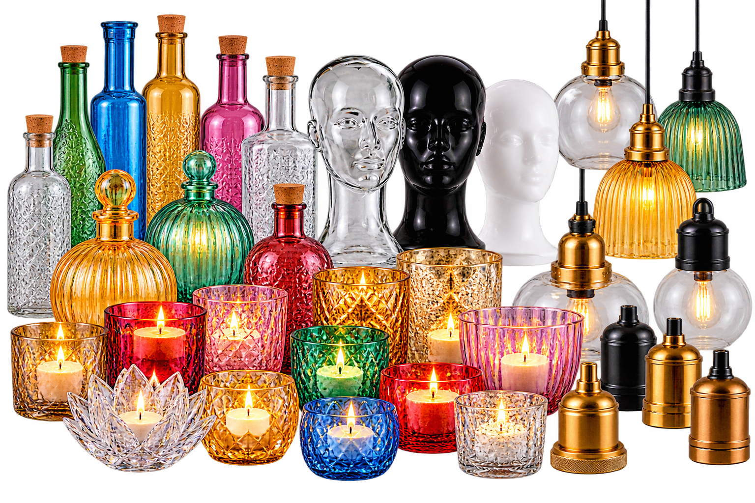 Jewel-toned glass, hanging balls & more.