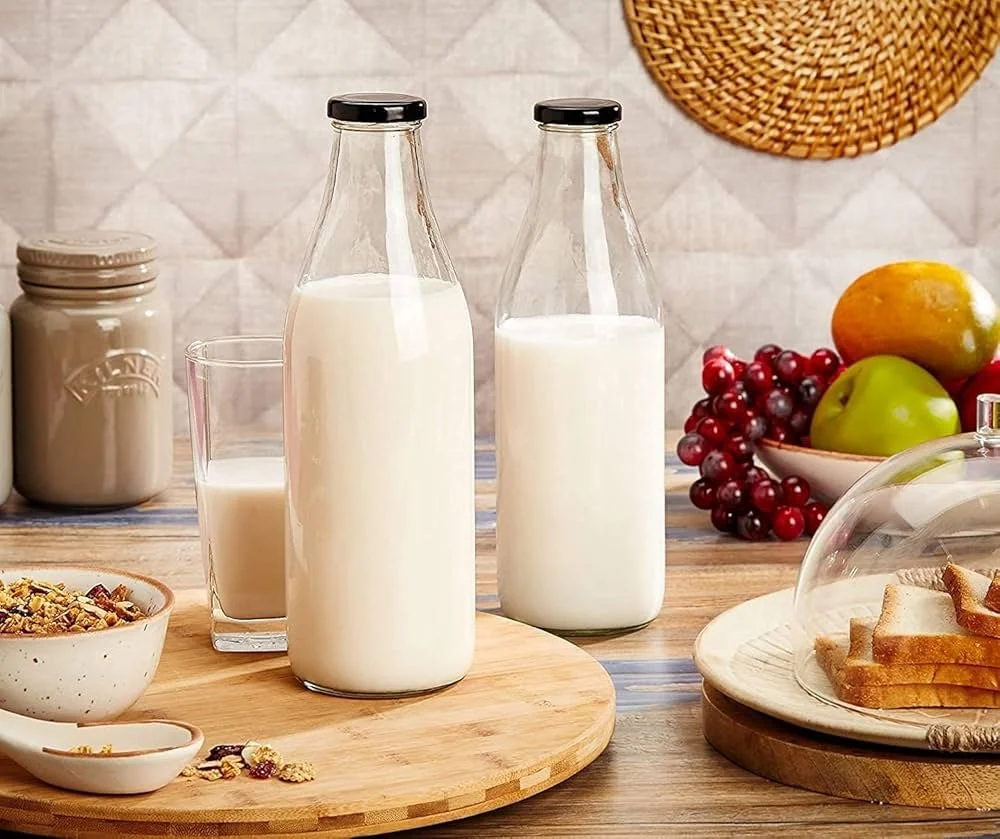 Metal 200 Ml Milk Glass Bottle