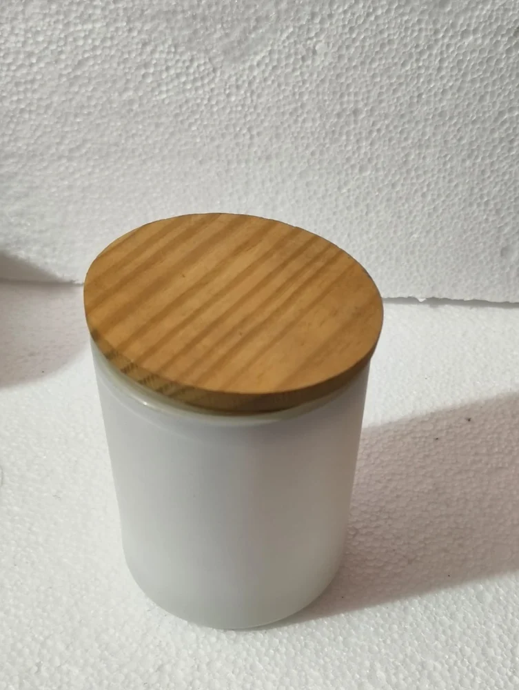 Light Grey Frosted Glass Jar