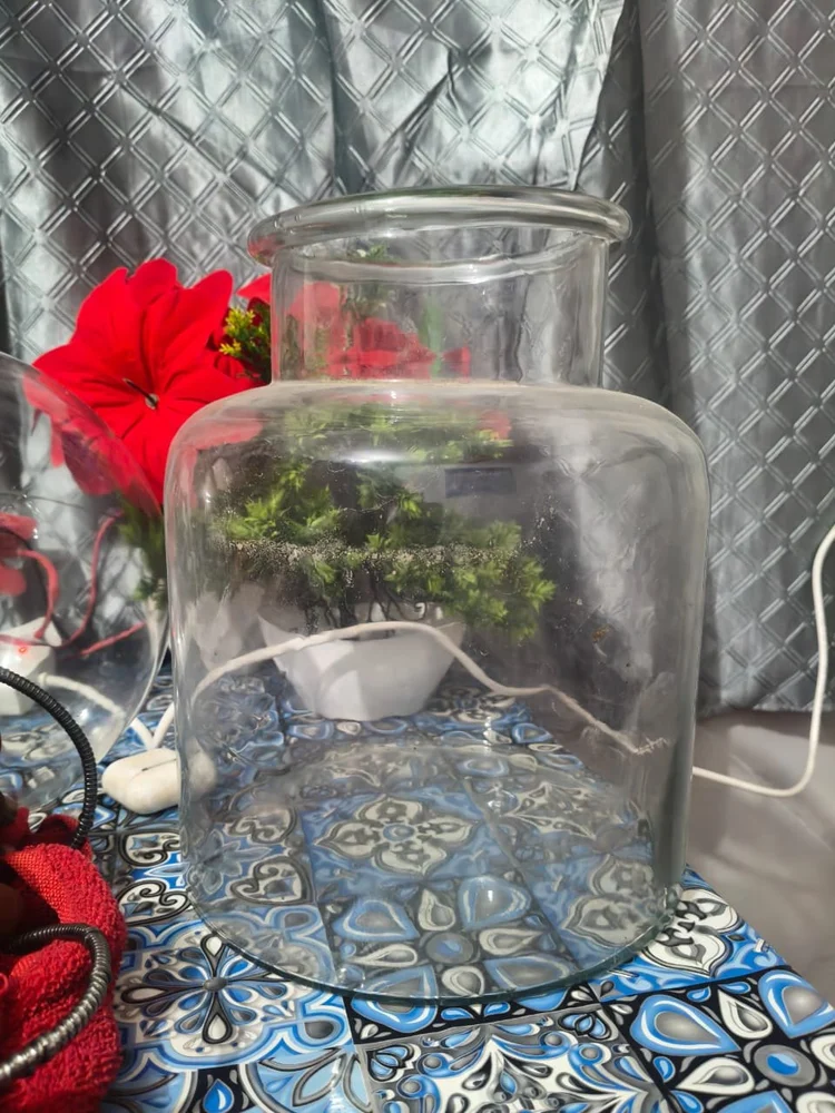 Artistic Glass Storage Jar